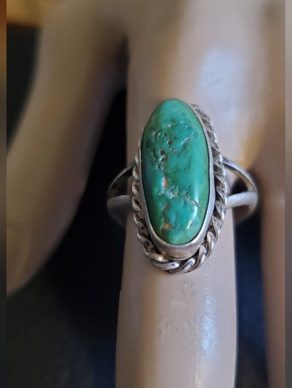 Native American Turquoise Ring Vintage Sterling Silver Size 9